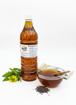 Cold-pressed mustard oil is a time-honored kitchen essential, crafted by extracting premium mustard seeds without heat to preserve their natural goodness. Rich in healthy fats, omega-3 fatty acids, and powerful antioxidants, this oil supports heart health and aids digestion. Its warming nature and anti-inflammatory properties help relieve joint pain and improve blood circulation. Widely used for cooking, massage, and skincare, it nourishes the skin and strengthens hair from the roots. With its bold aroma an