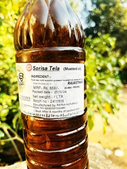Cold pressed Mustard Oil.