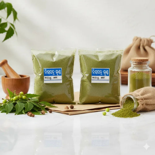 Neem leaf powder is a natural herbal product made from dried, ground leaves of the neem tree, long valued in traditional wellness practices. Rich in antioxidants, antimicrobial compounds, and essential nutrients, it is commonly used to support skin health, boost immunity, and promote overall body cleansing.